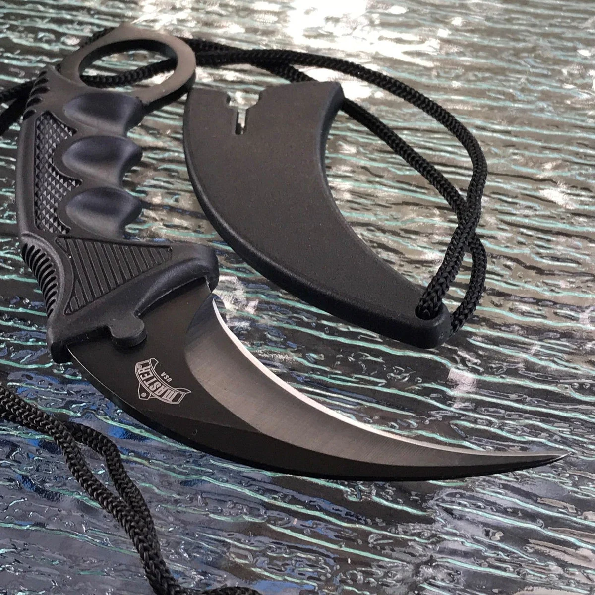 7.5″ Master USA Fixed Karambit Neck Knife Tactical Combat Fixed Blade