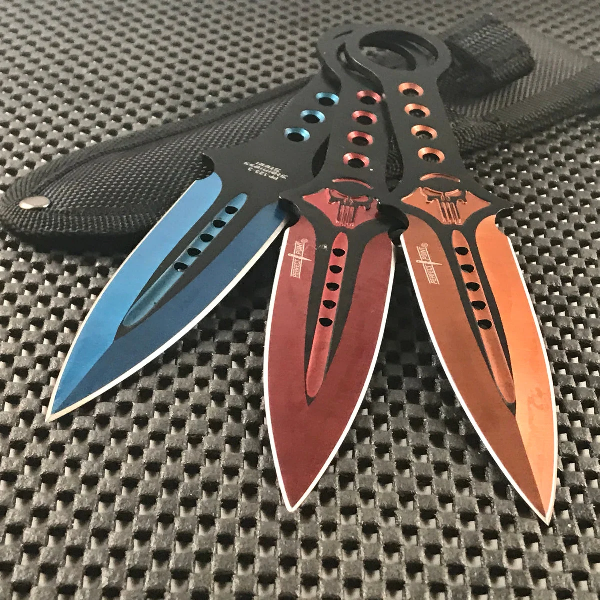 7.5″ Perfect Point PP-123-3 Punisher Throwing Knife Set w/ Sheath