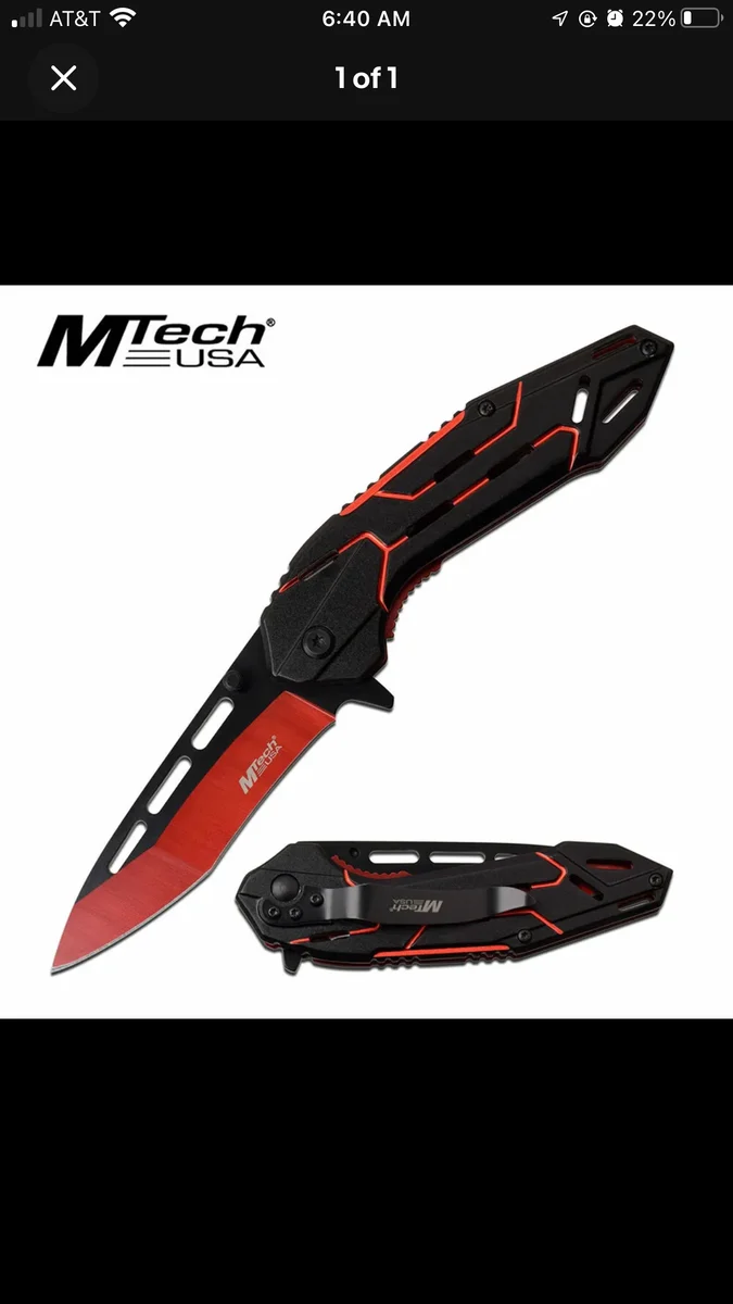 7.75″ MTech USA Spring Assisted Red Outdoor Pocket Knife MTA1054RD
