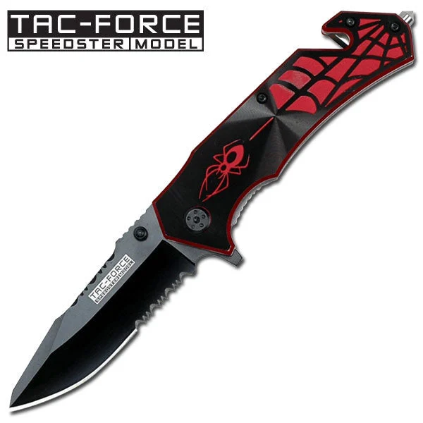 7.75″ Tac Force Speedster Model Red Spider Pocket Knife