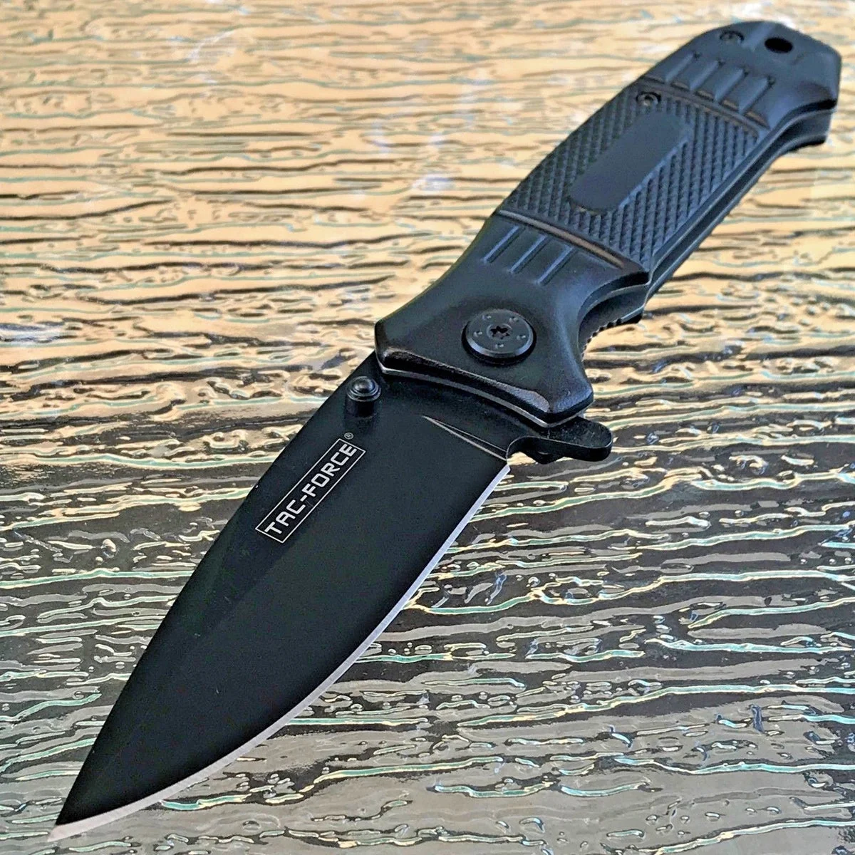 7.75″ Tac Force Spring Assisted Tactical Black EDC Pocket Knife