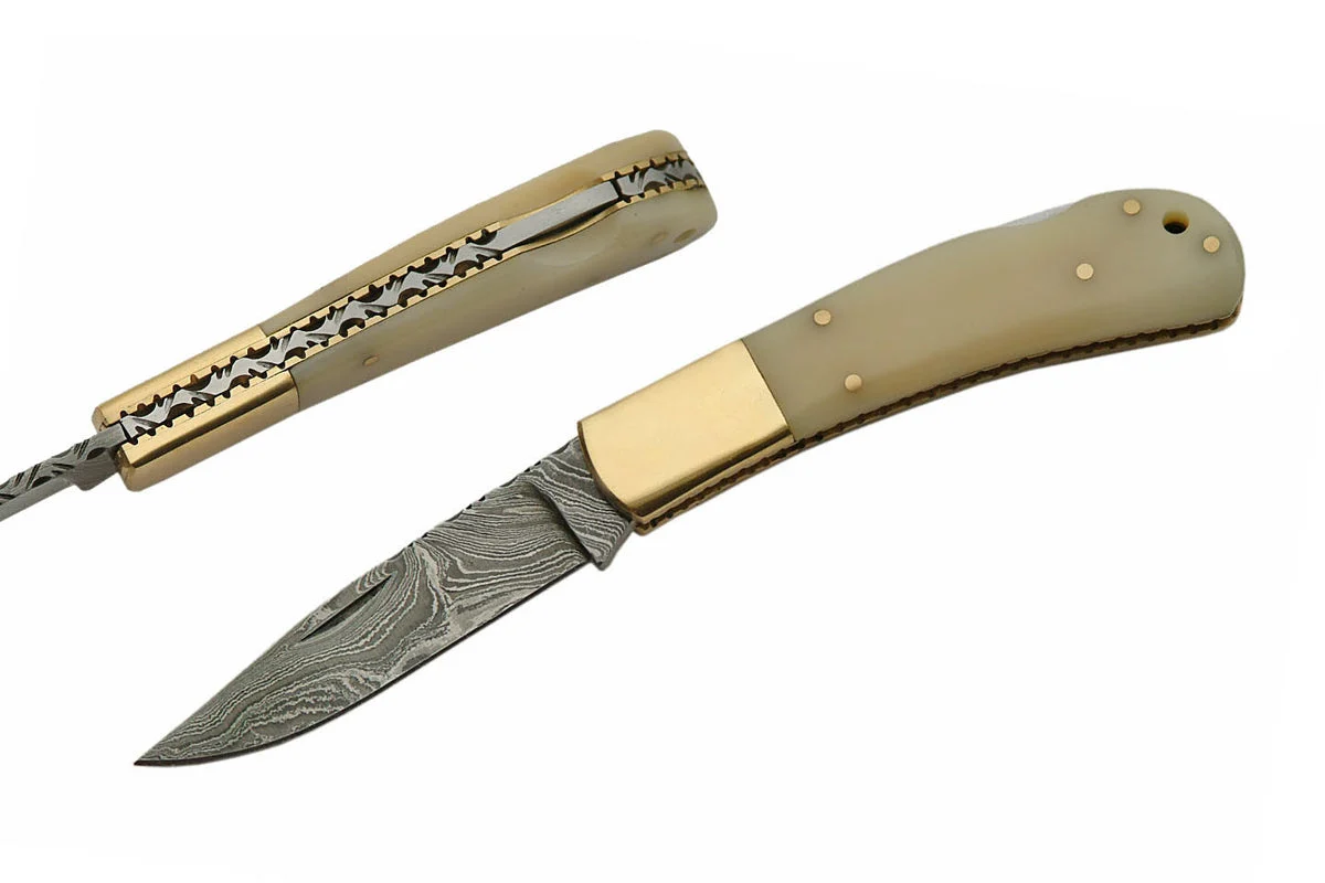 7″ Damascus Lockback Folding Knife (DM-1167)