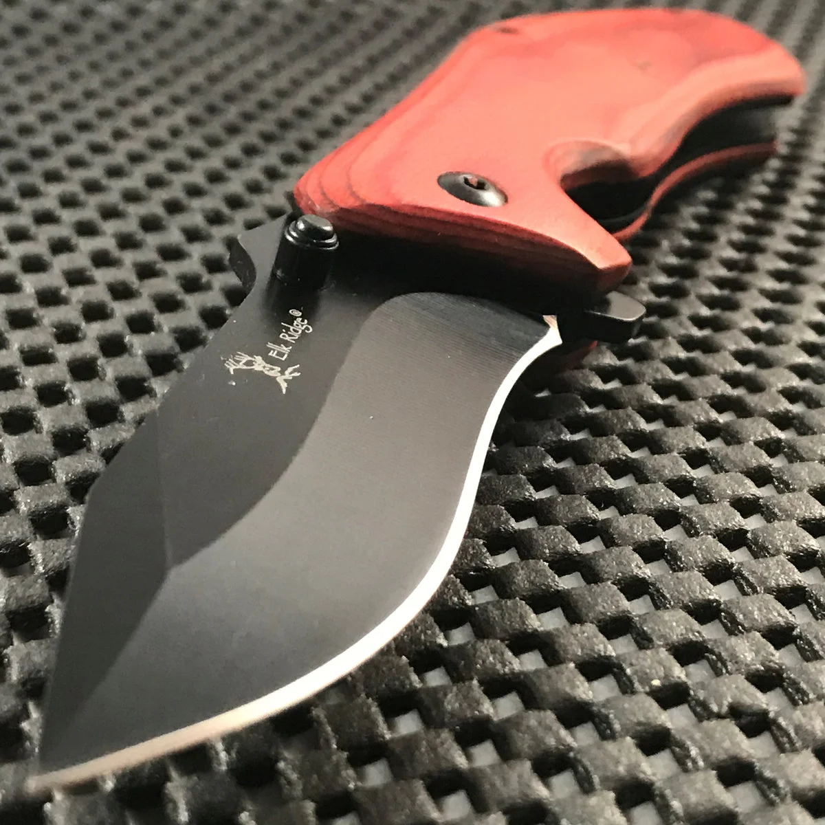 7″ Elk Ridge Red Wood Spring Assisted Tactical Hunting Pocket Knife