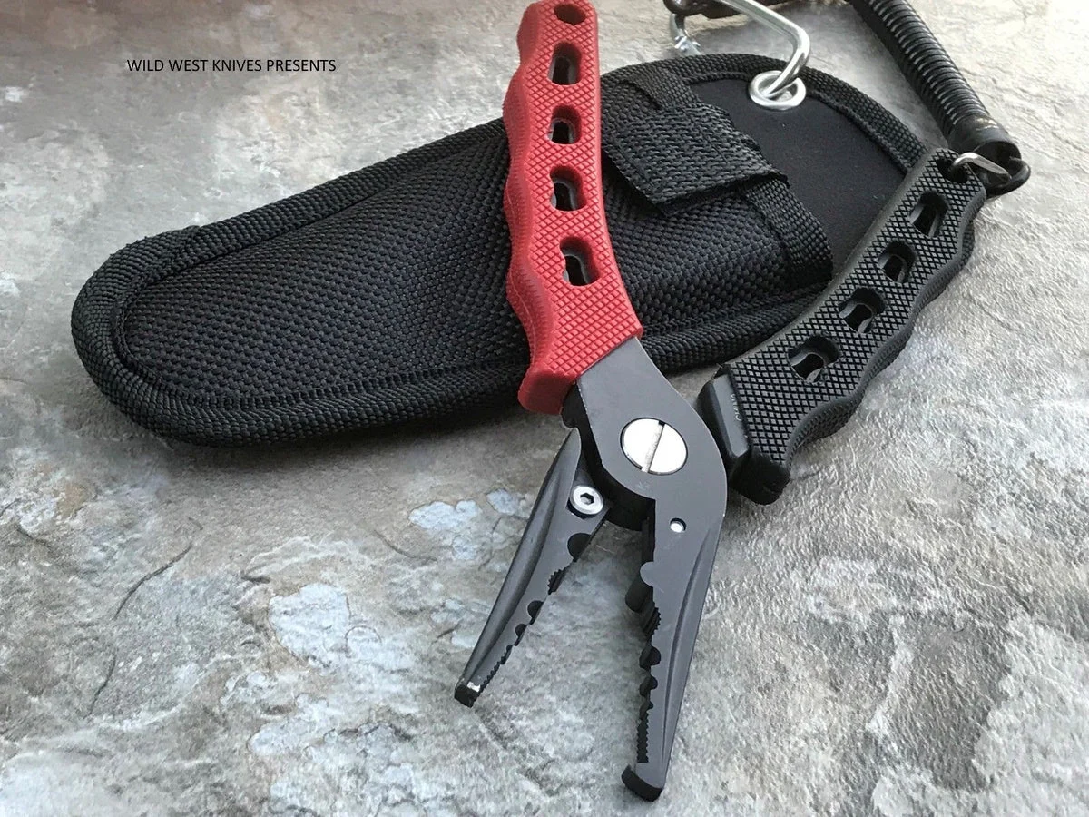 7″ Fishing Plier Knife Rubber Multitool