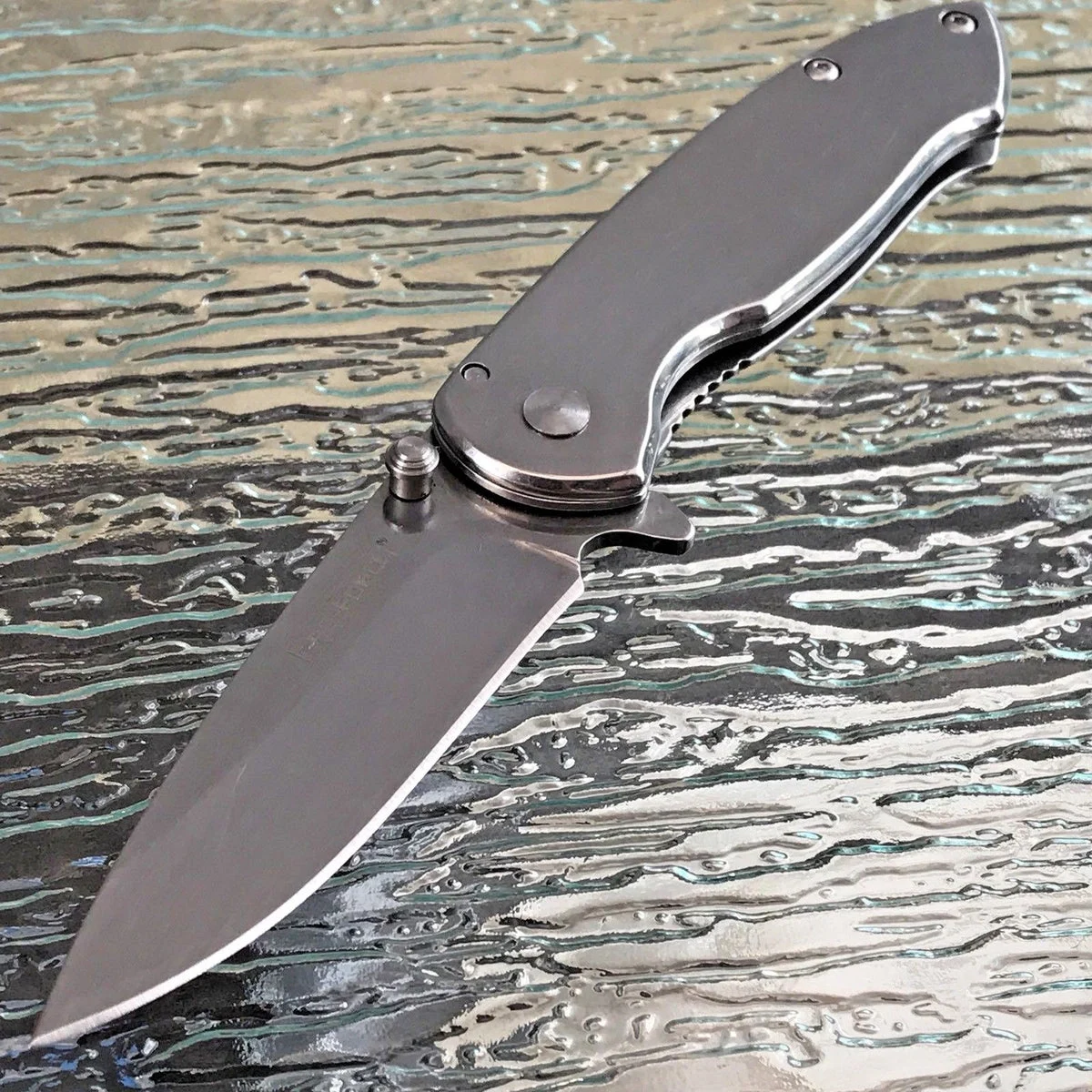 7″ Tac Force EDC Silver Mini Spring Assisted Pocket Knife