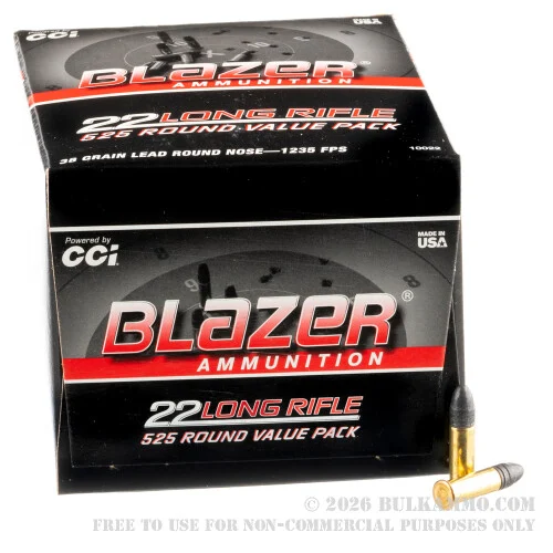 5250 Rounds of .22 LR Ammo by Blazer - 38gr LRN