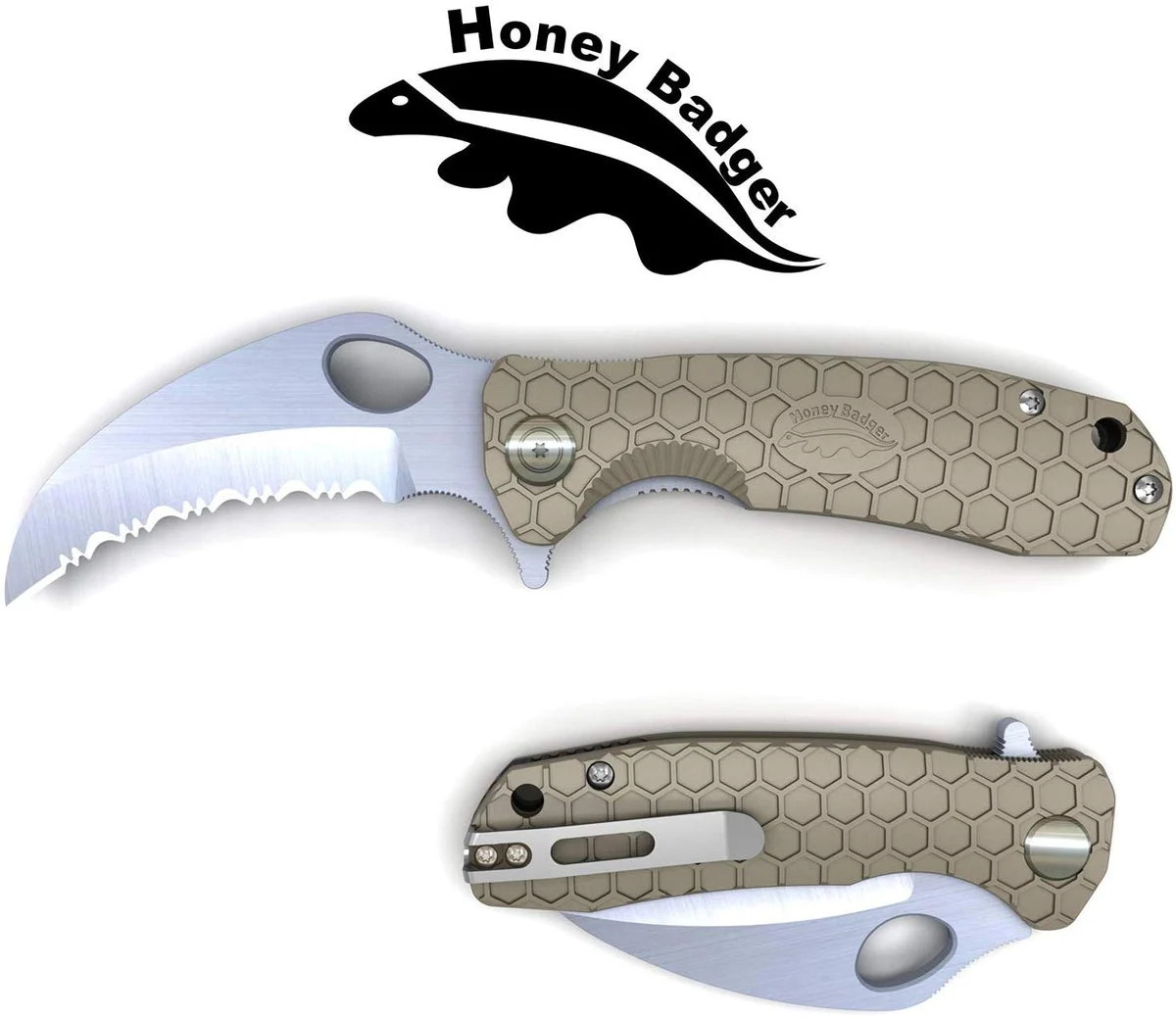 8.25″ Assisted Open Honey Badger Tactical Silver Pocket Knife EDC