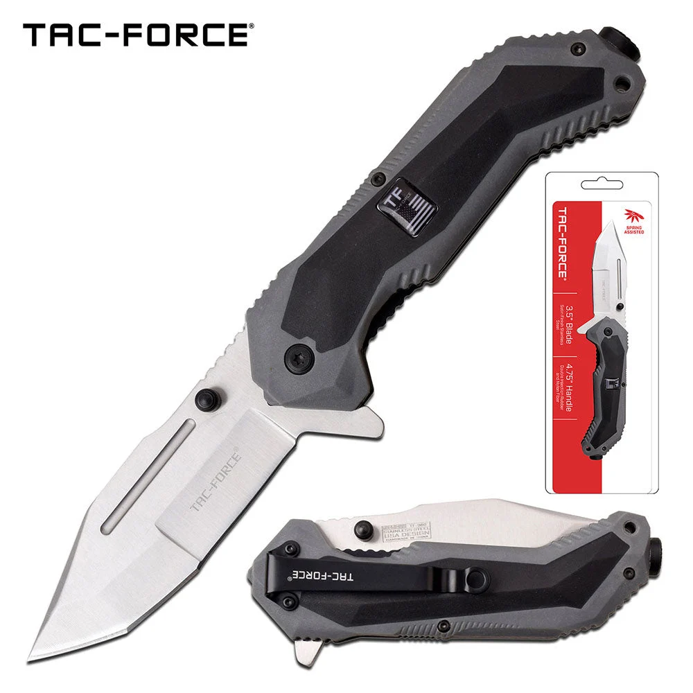 8.25″ Tac Force Speedster Model Silver Gray Tanto Pocket Knife