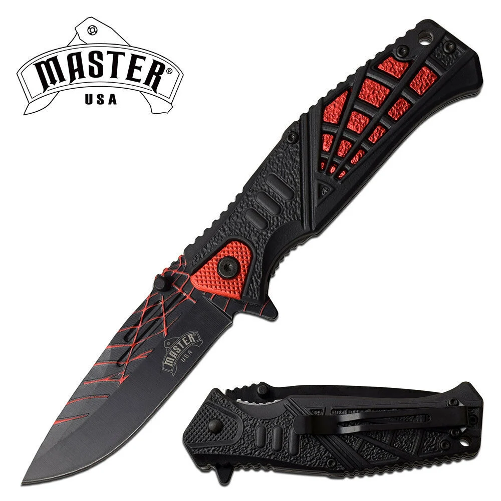 8.35″ MASTER SPRING ASSISTED TACTICAL PURPLE HANDLE FOLDING Pocket KNIFE OPEN