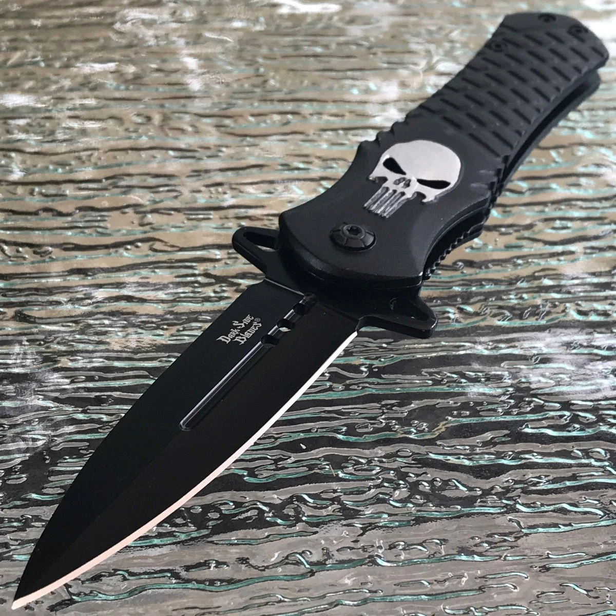 8.5″ Dark Side Blades Punisher Skull Fantasy Pocket Knife (DS-A014BK)