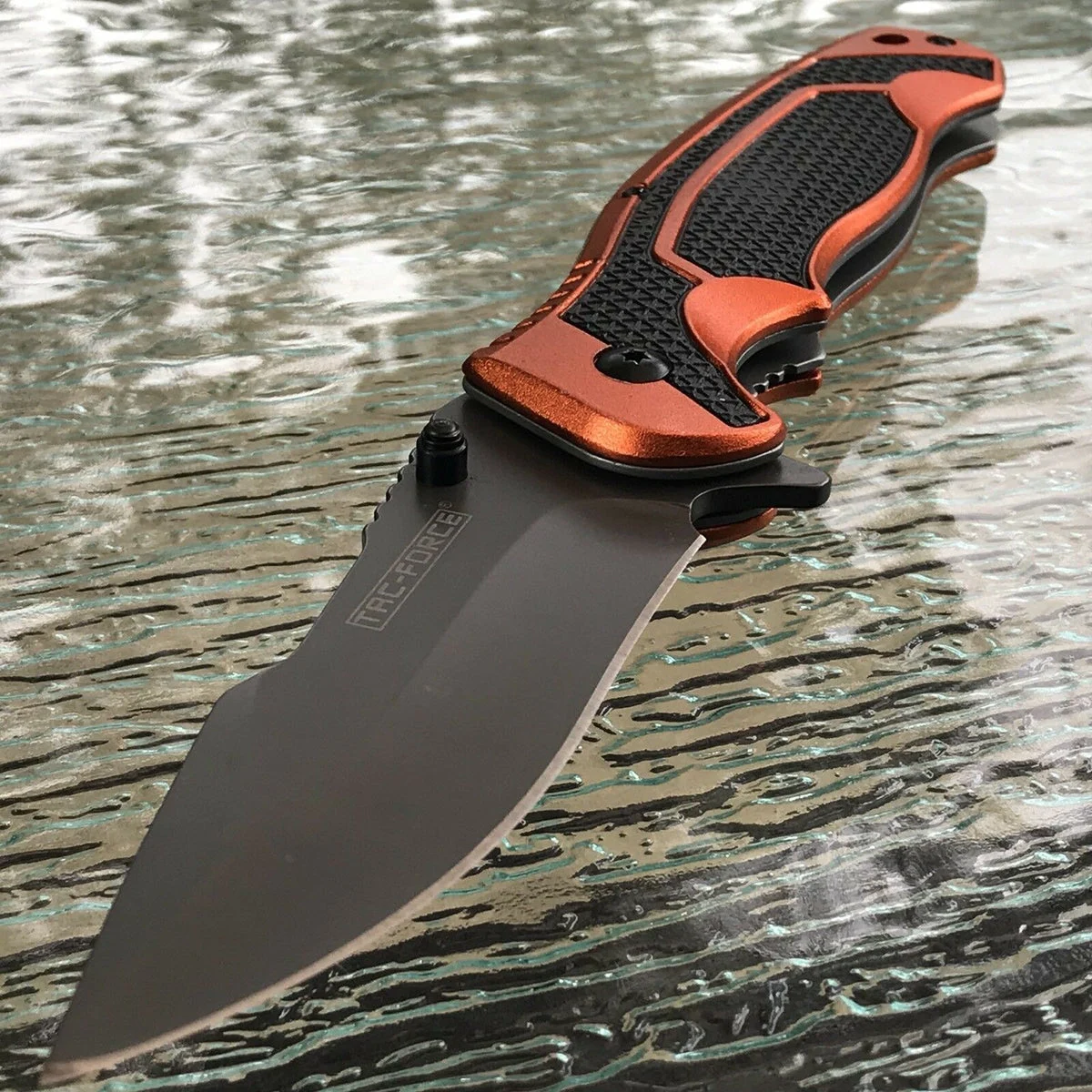 8.5″ Tac Force EMS EMT Black Orange Textured Tactical Pocket Knife