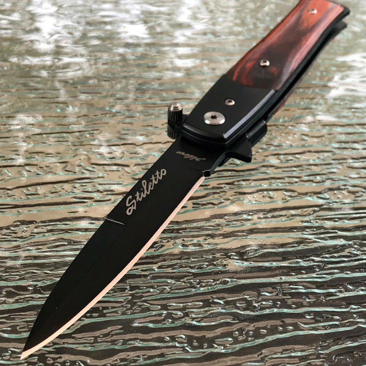 8.5″ Tac Force Spring Assisted Stiletto Pocket Knife TF-428WB