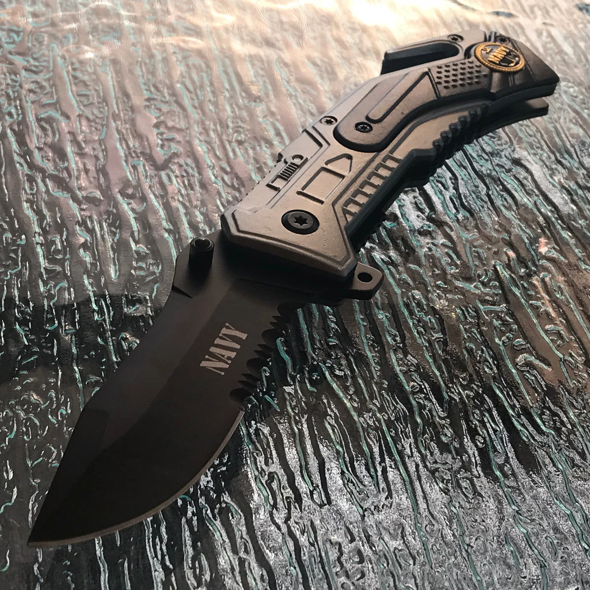 8.5″ Tactical Navy Gray Assisted Open Folding Pocket knife