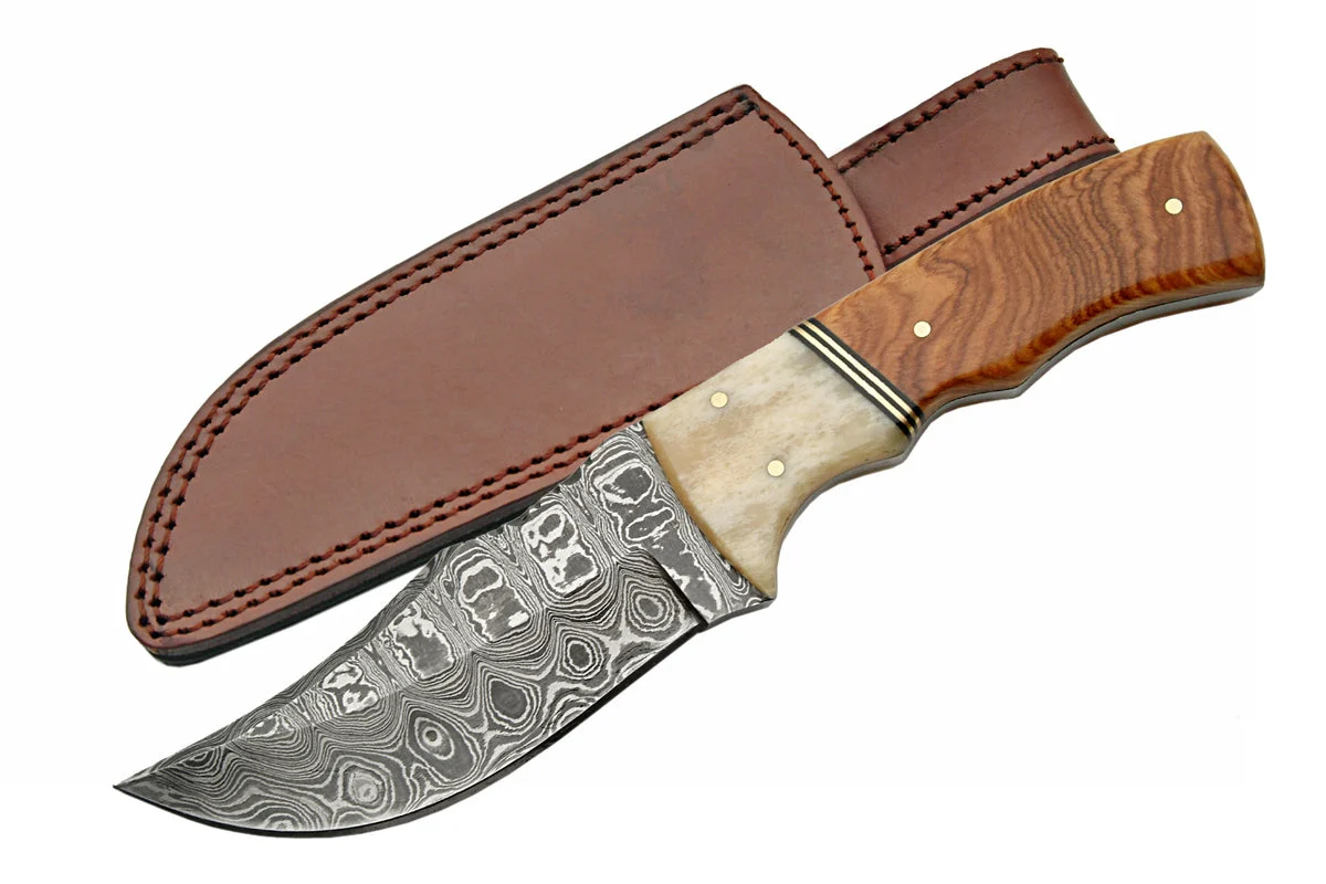 8″ Buffalo Handmade Raindrop Damascus Steel Knife