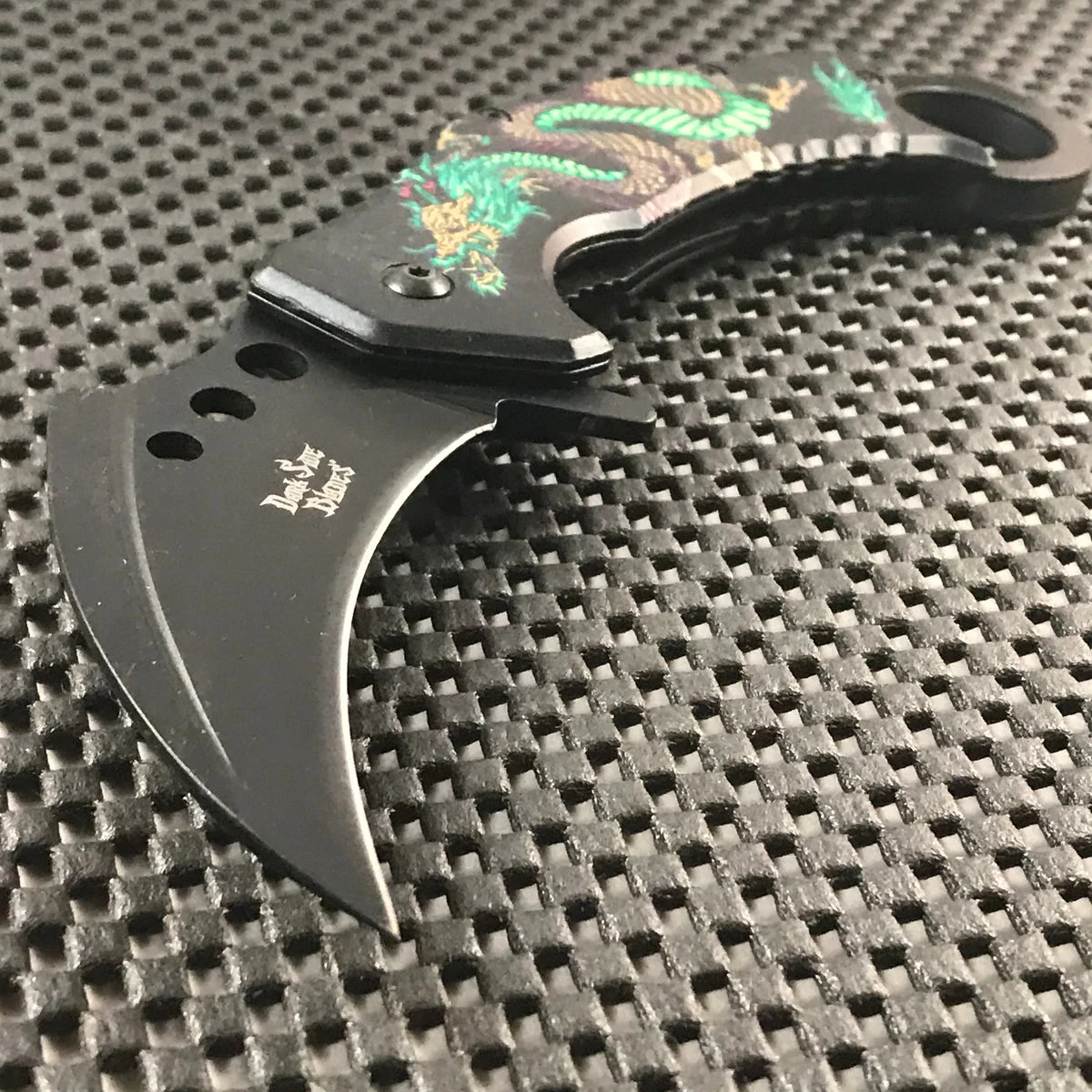 8″ Dark Side Blades Green Dragon Karambit Fantasy Pocket Knife