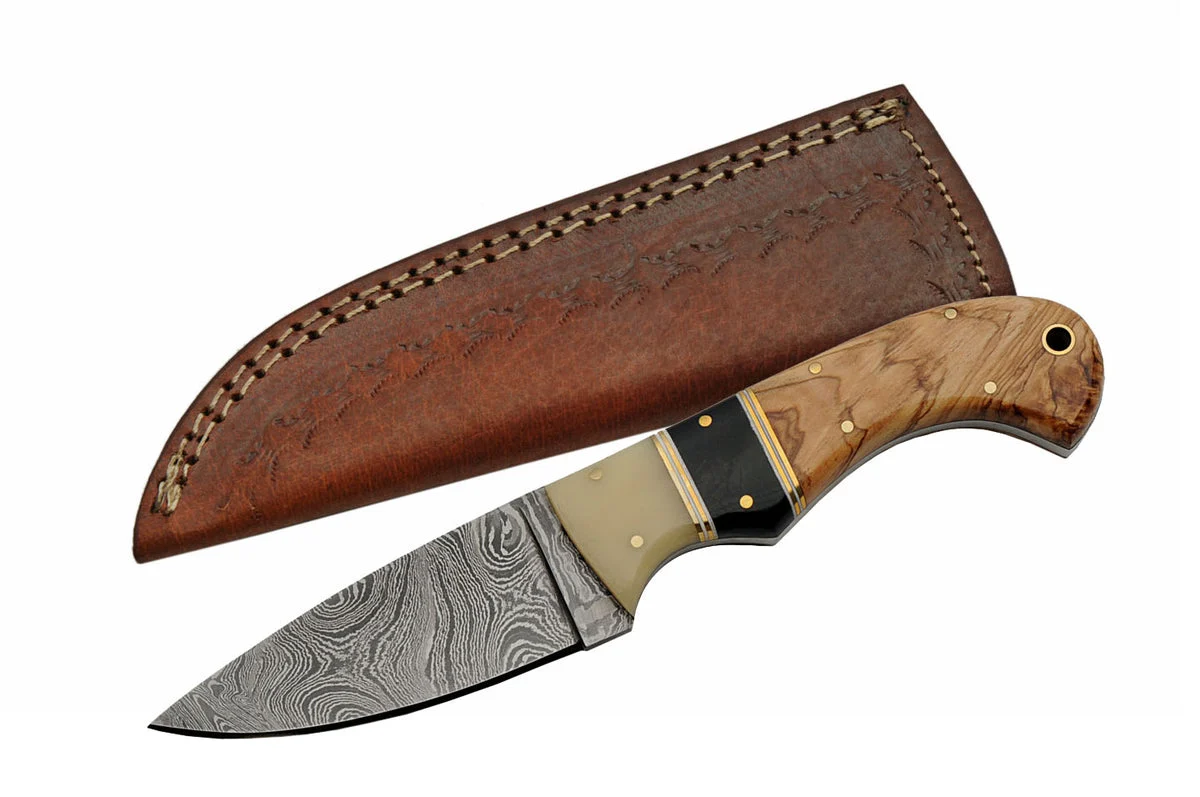 8″ Full Tang Damascus Skinning Knife
