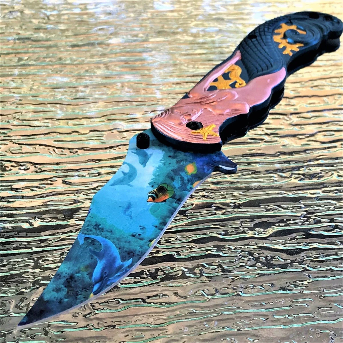 8″ Masters Collection Fantasy Copper Mermaid Deep Sea Pocket Knife