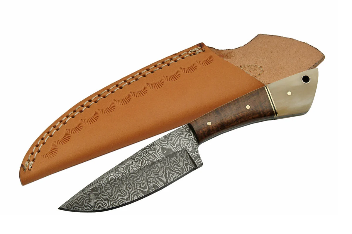 8″ Real Damascus Steel Handmade Skinning Knife