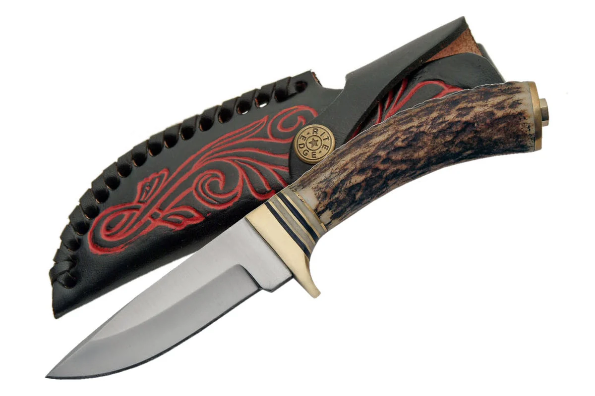 8″ Steel Stag White Tail Hunting Skinner Knife (SS-7003)