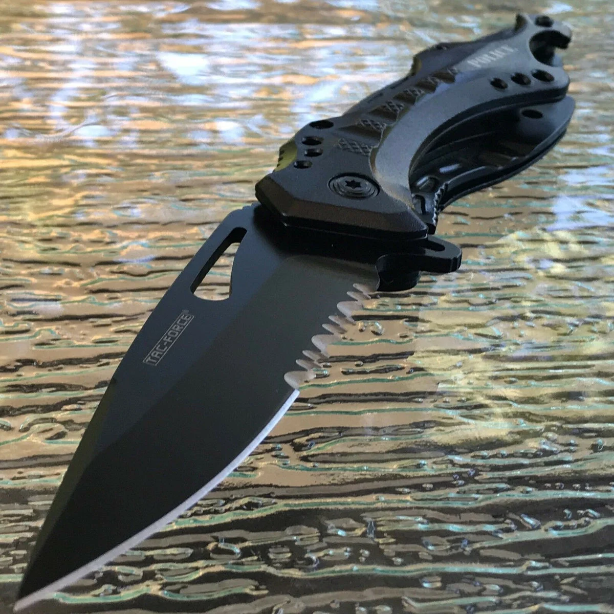 8″ Tac Force Assisted Open Folding Police Tactical Knife (TF-705BK)