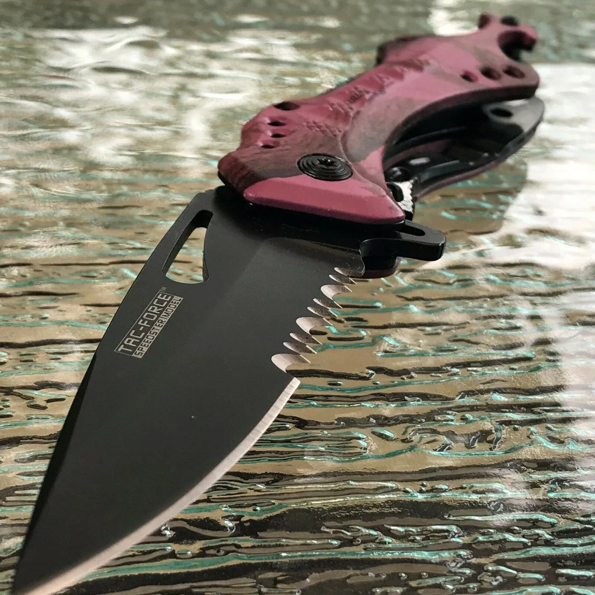 8″ TAC FORCE PURPLE SPRING ASSISTED FOLDING WOMENS KNIFE (TF-705PC)