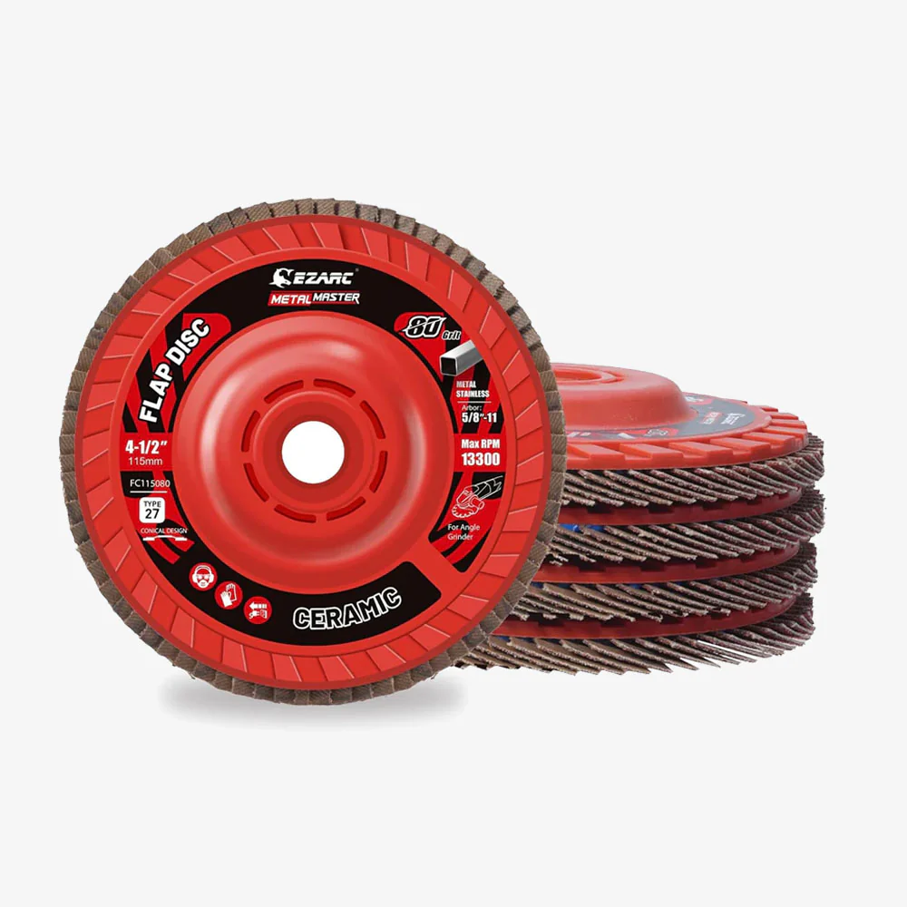 4-1/2 In. Integrated Hub Ceramic Grain Flap Sanding Disc ForStainless Steel, Sheet Metal