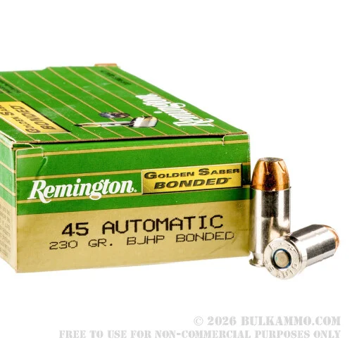 500Rounds of .45 ACP Ammo by Remington Golden Saber - 230gr Bonded JHP