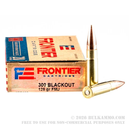 20 Rounds of .300 AAC Blackout Ammo by Hornady Frontier - 125gr FMJ