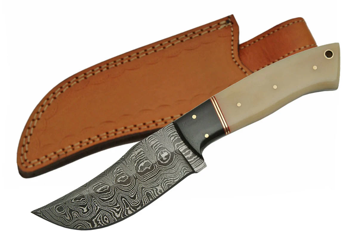 9″ Hand Forged Raindrop Damascus Steel Skinning Knife
