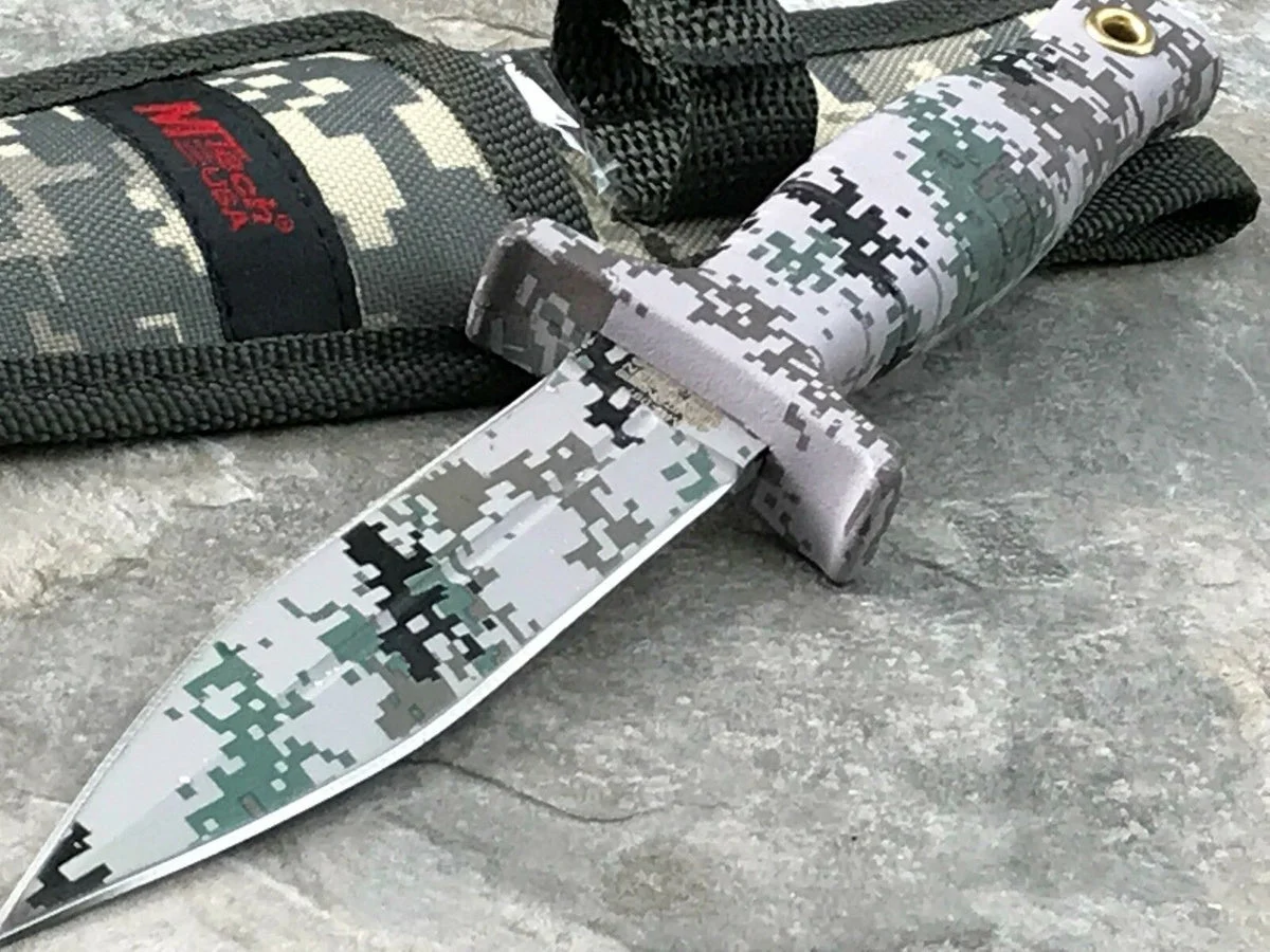 9″ MTech Digital Camo Fixed Blade Dagger Military Boot Knife w/ Sheath