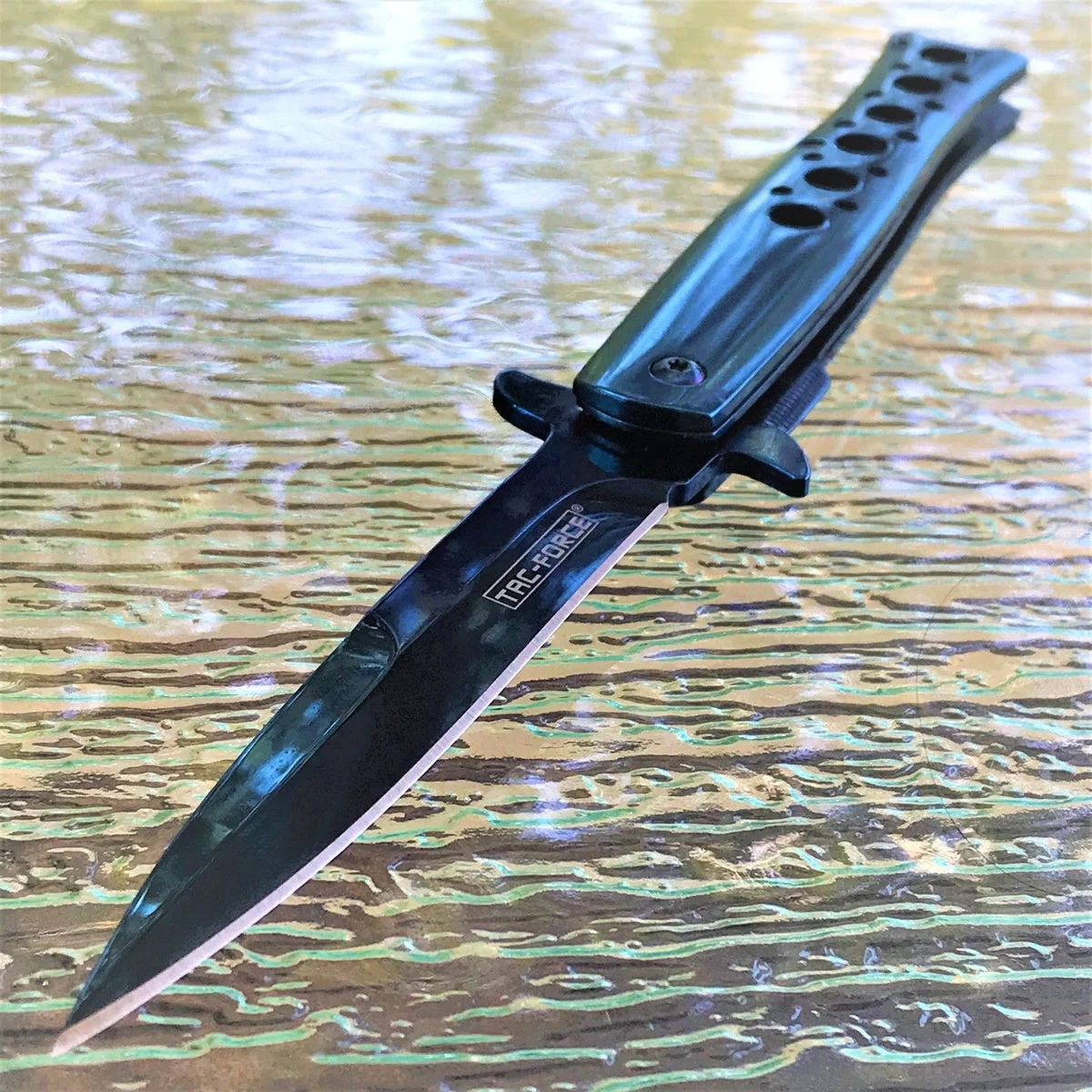 9″ Tac Force Assisted Tactical Dagger Blue Pocket Knife TF-884BL