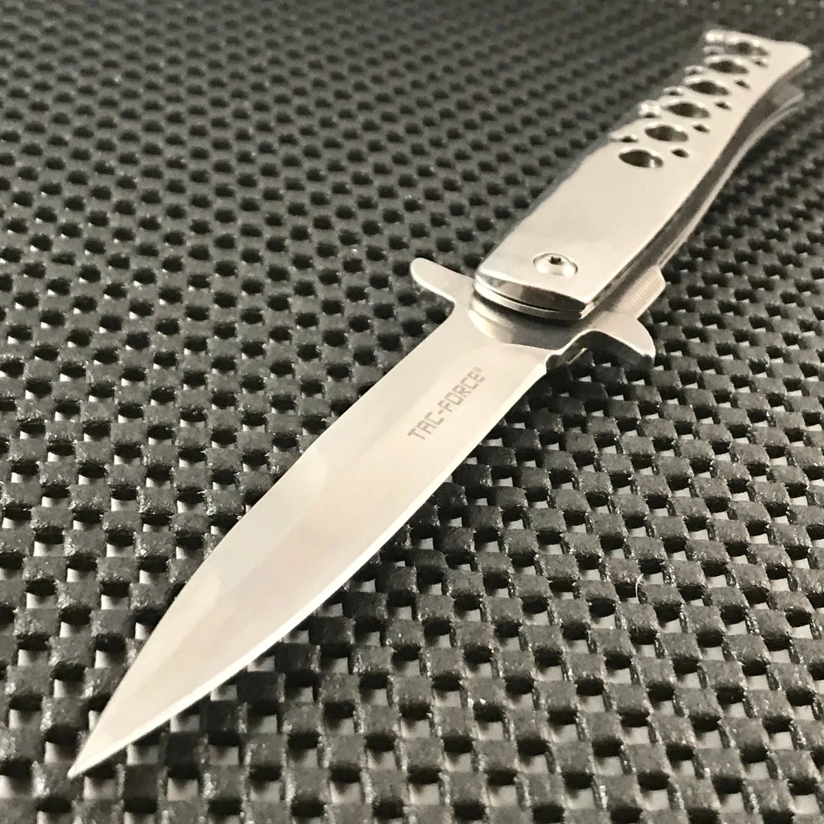 9″ Tac Force Spring Assisted Tactical Silver Pocket Knife TF-884CH