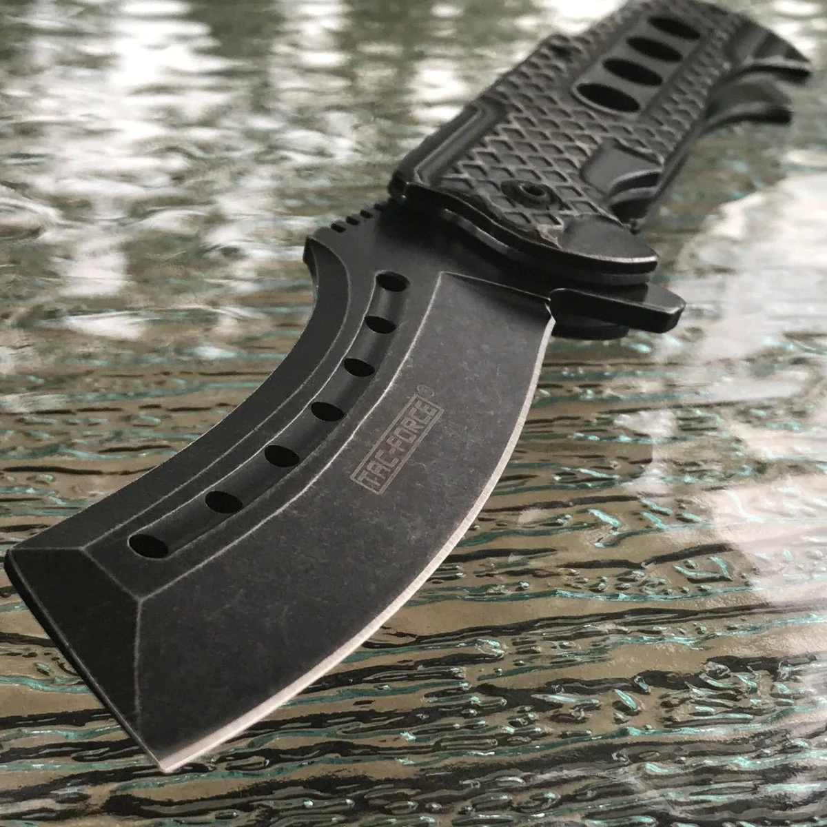 9″ Tac Force Stonewashed Razor Assisted Folding Pocket Knife (TF-892)