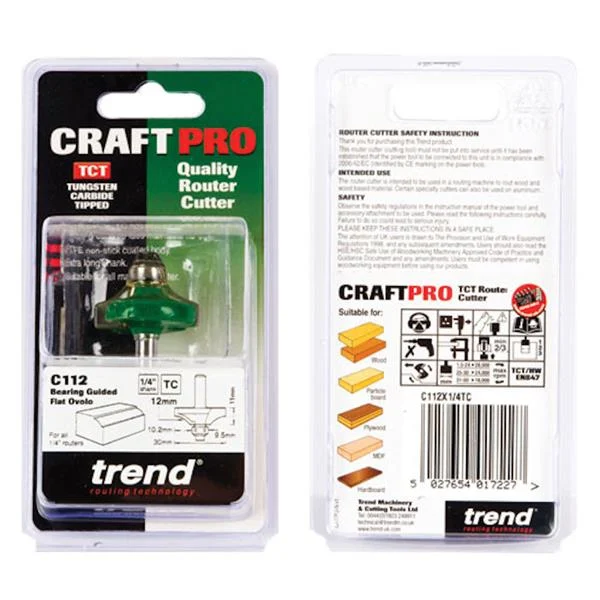 TrendFlat ovolo 12mm radius x 11mm cut- C112X1/4TC