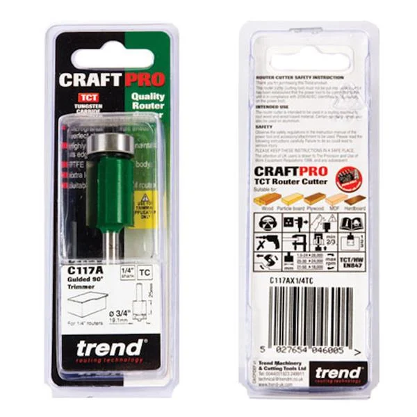 TrendGuided trimmer 19.1mm diameter- C117AX1/4TC