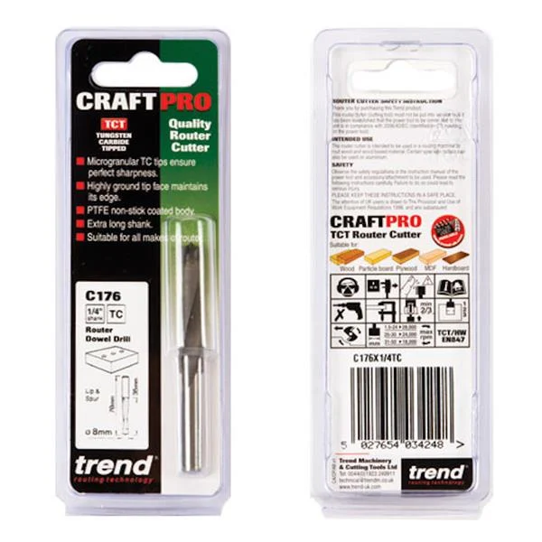 TrendDowel drill 8mm x 35mm cut- C176X1/4TC