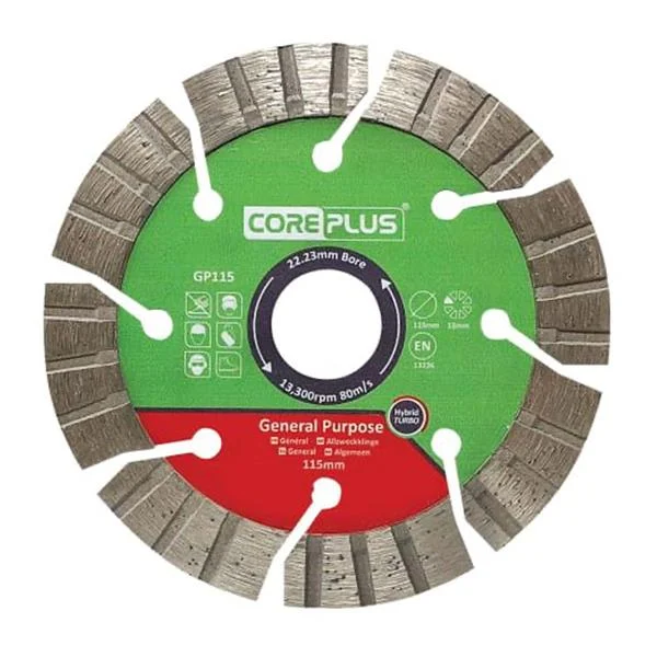 CoreplusCORDBGP115 – General-Purpose Hybrid Turbo Diamond Blade 115mm