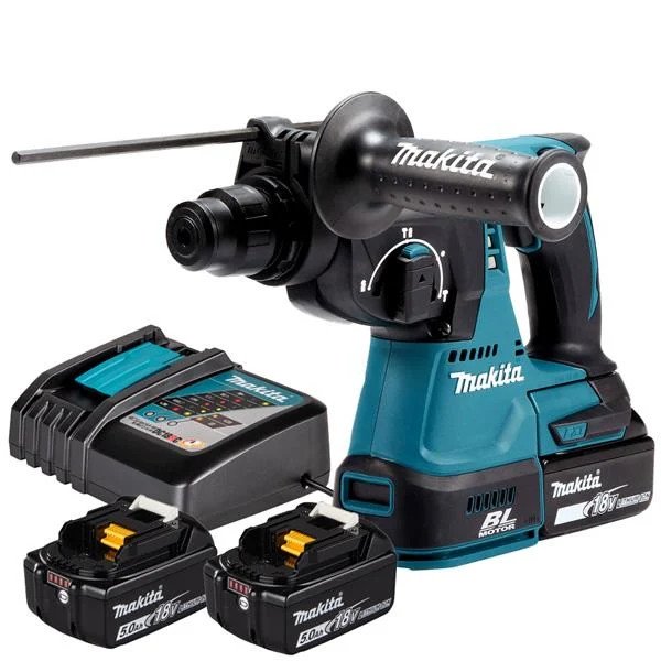 MakitaDHR242RTJ – LXT -18v SDS-Plus – Brushless Rotary Hammer – 2×5.0 Ah Batts