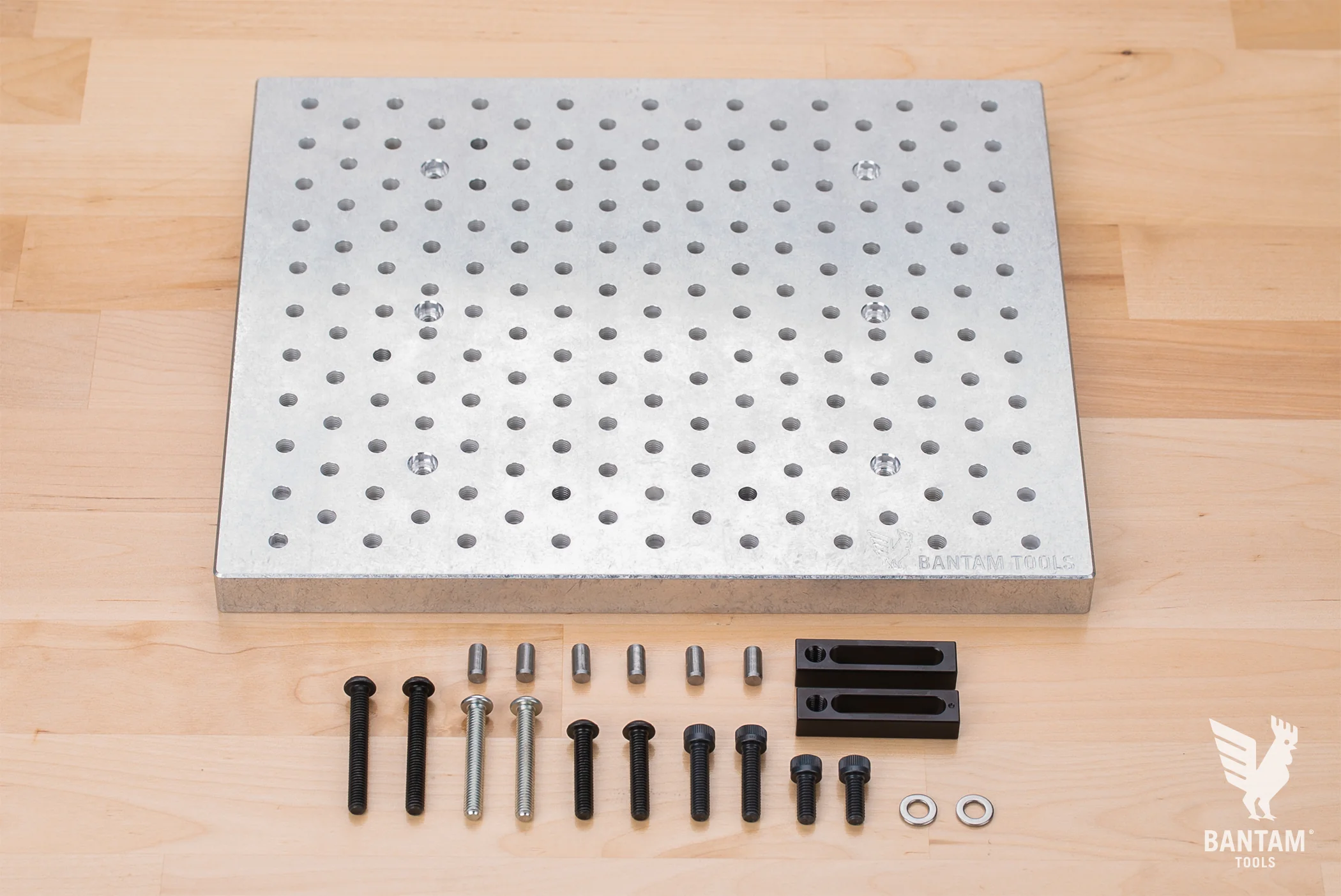 Bantam Tools Desktop CNC Fixturing Pallet, Pin & Clamp Bundle