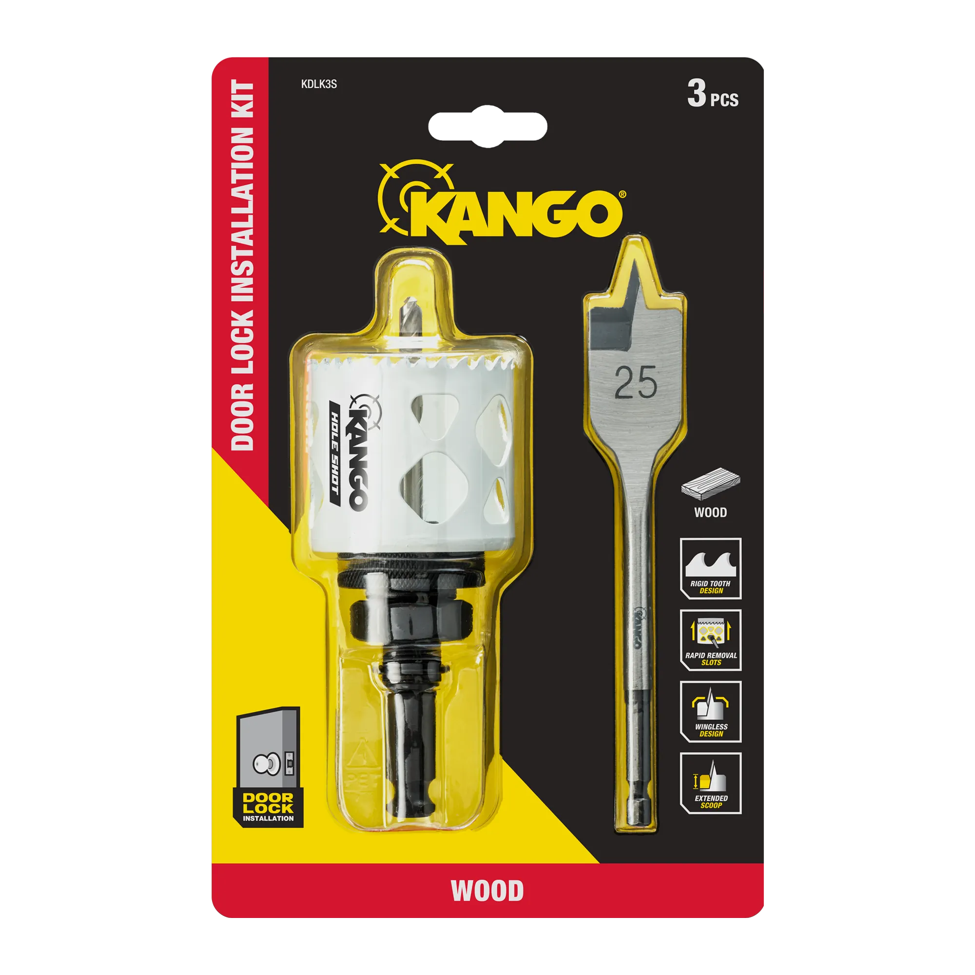 3-Piece Door Lock Installation Kit