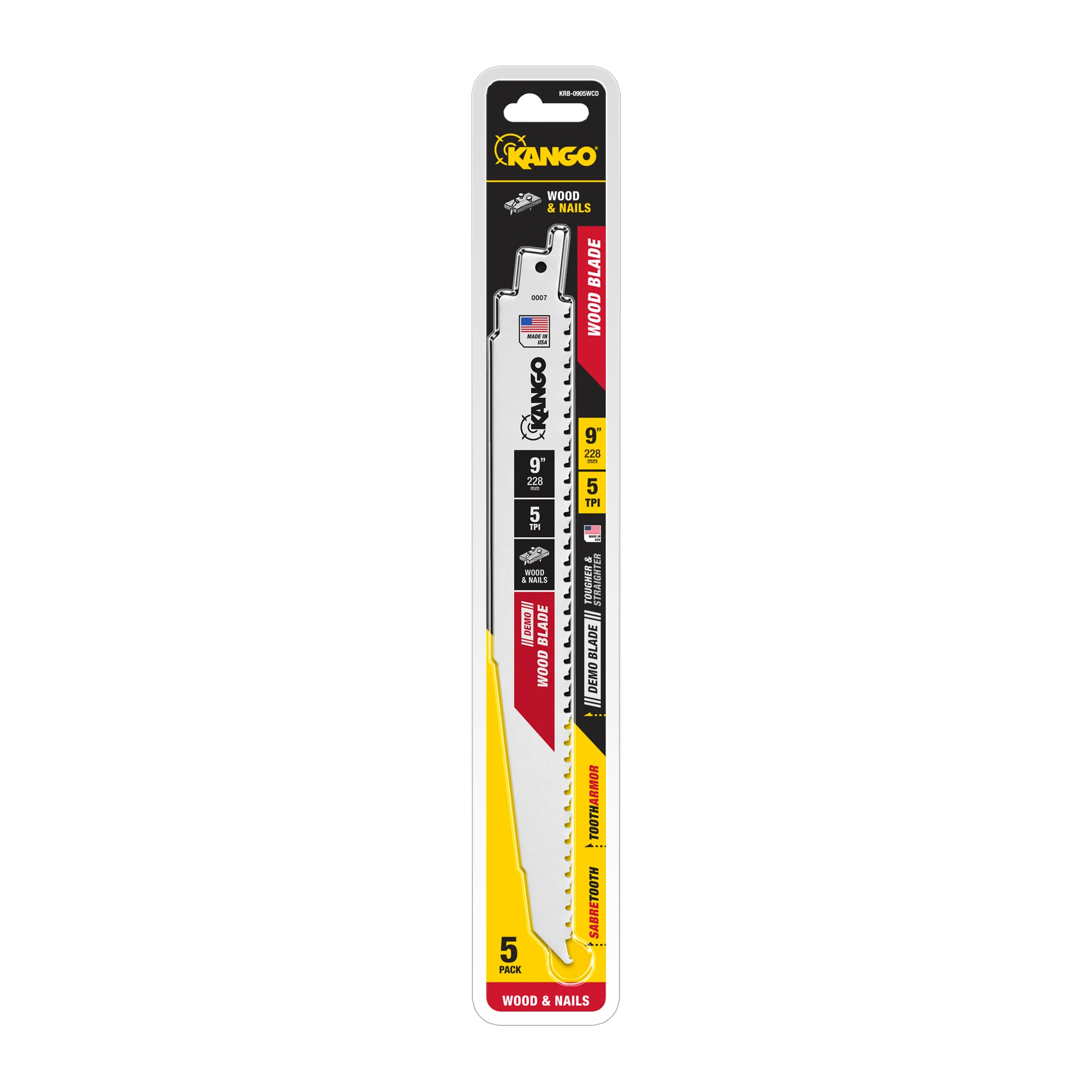 228mm 5TPI Demo Wood Recip Saw Blade – 5 Pack