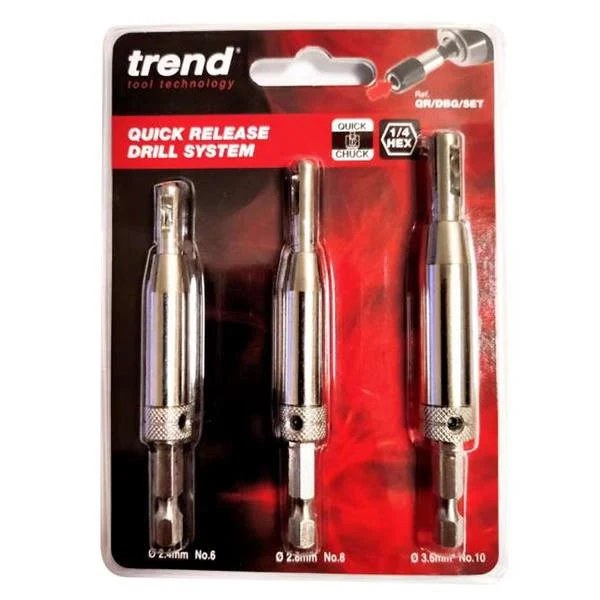 TrendCraft Pro Quick Release 3 Piece Drill Bit Guide Set – CR/QR/DBG/SET