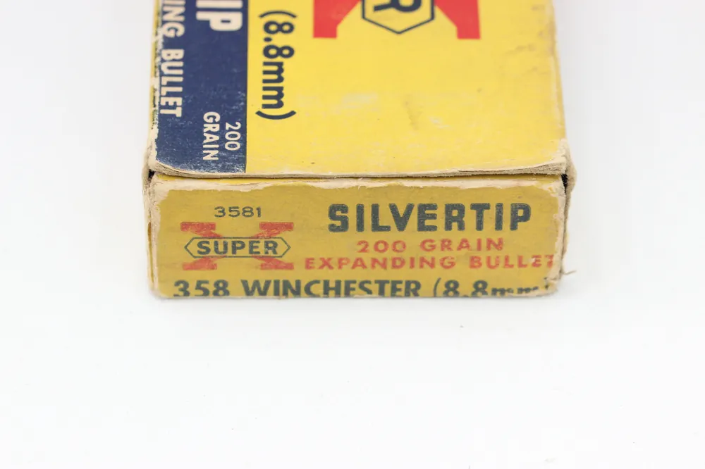 358 Winchester Ammo – 200 Grain Silvertip – Vintage Box