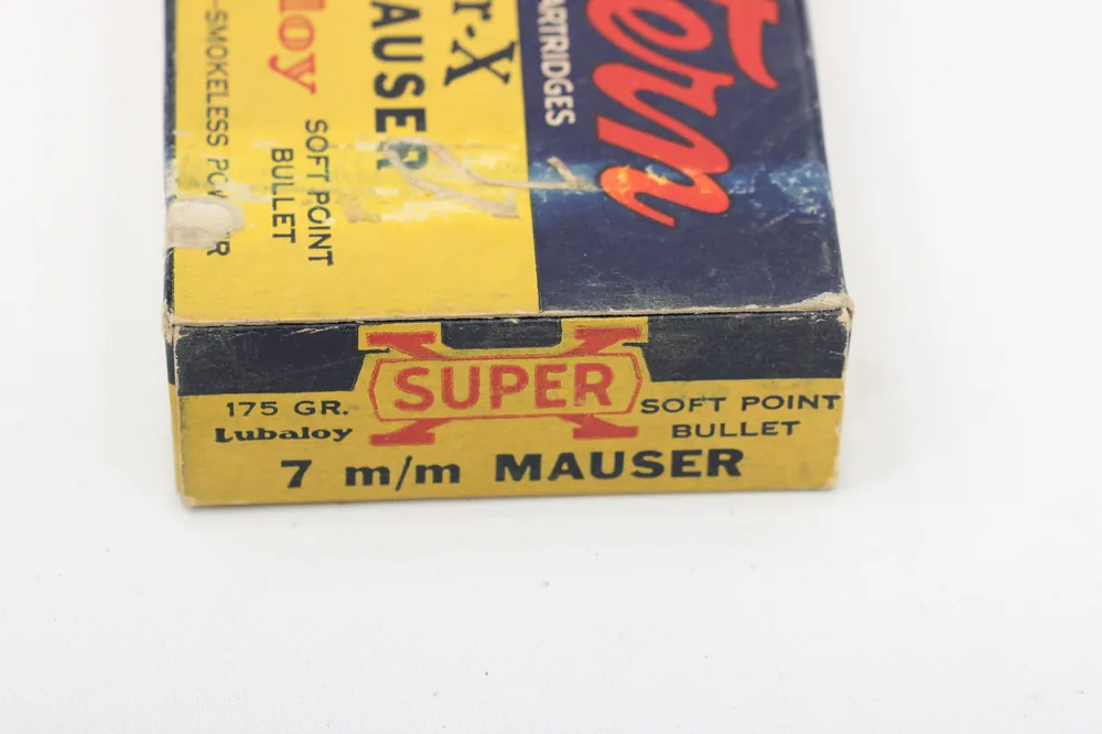 7 m/m Mauser Ammo – 175 Grain Soft Point – Vintage Box