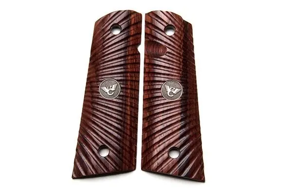 GRIPS, 1911, FULL-SIZE, STARBURST, COCOBOLO, FLAT BOTTOM