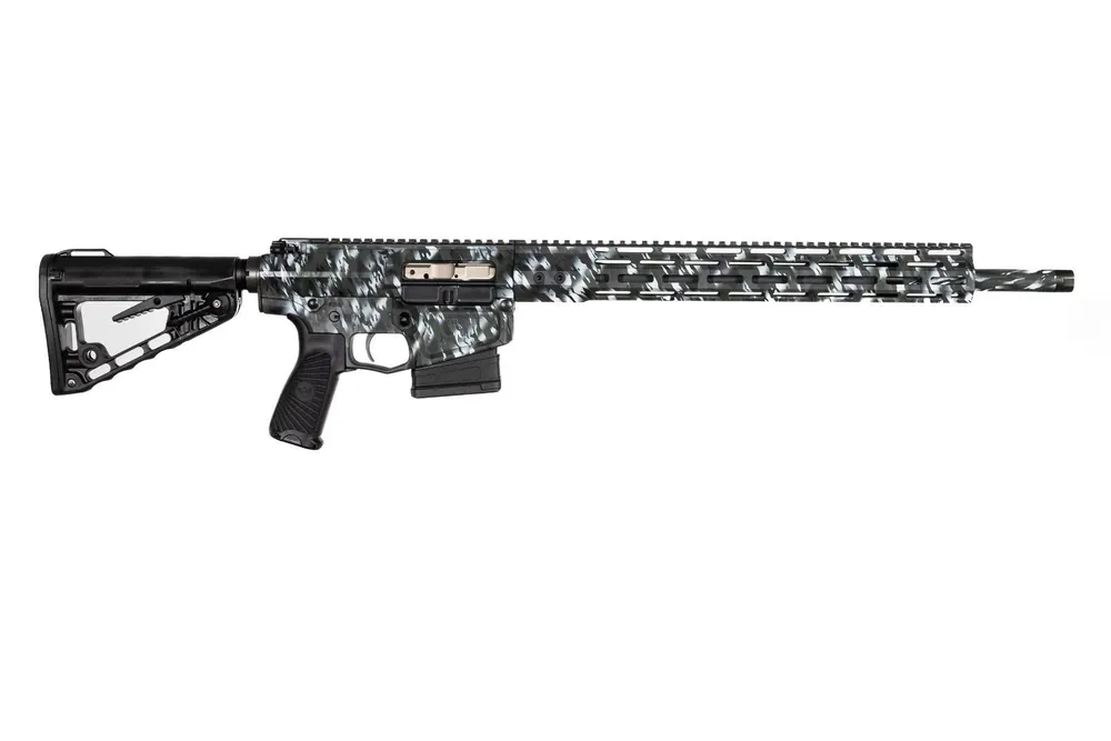 Super Sniper, .308 Winchester, 20″ Fluted Barrel, Gray Tiger Stripe Camo