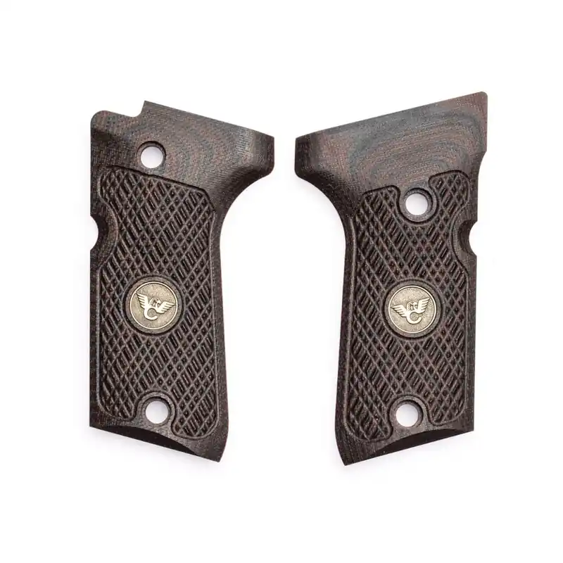 GRIPS, BERETTA, 92/96 COMPACT, ULTRA THIN, G10, BLACK CHERRY