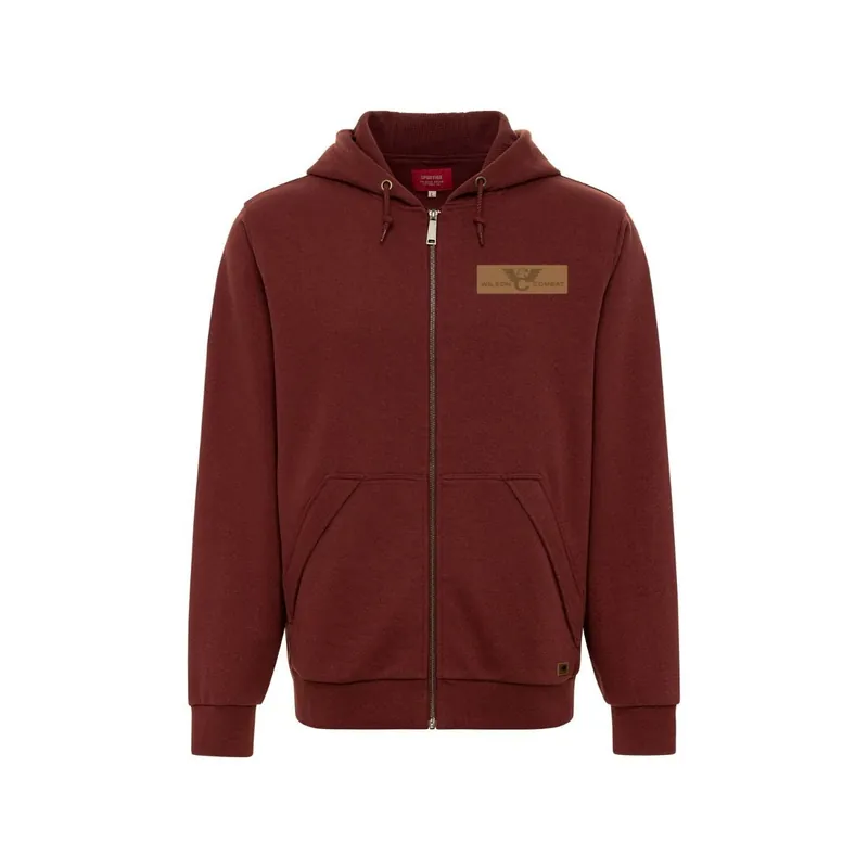 JACKET, ZIP-UP, RUST, LEATHER PATCH LOGO