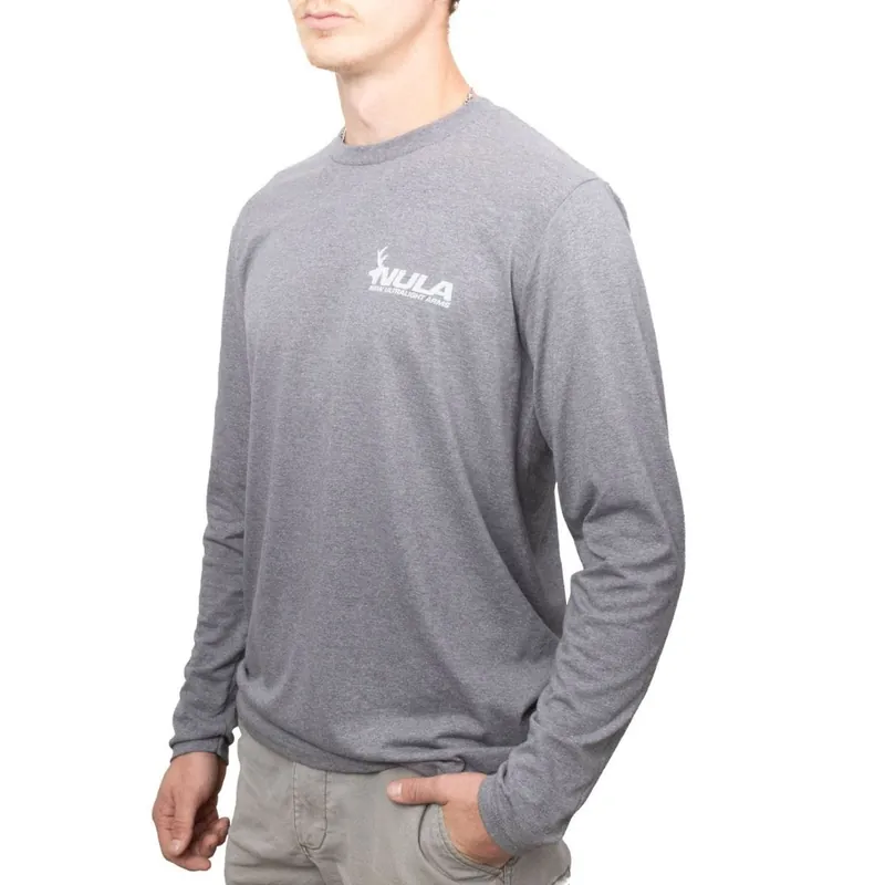 SHIRT, LONG SLEEVE, NULA LOGO, GRAPHITE HEATHER