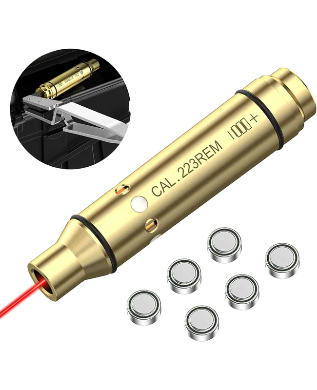CVLIFE Bore Sight with Extractor Tool 223 Laser Boresighter with 6 Batteries